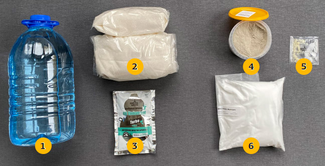 Ингредиенты для приготовления браги